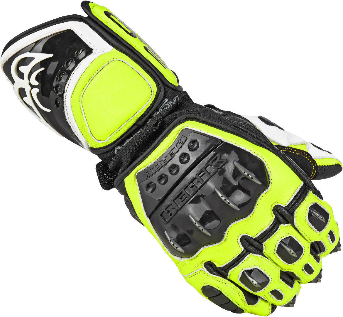 Berik MIsano Motorcycle Gloves#color_black-yellow