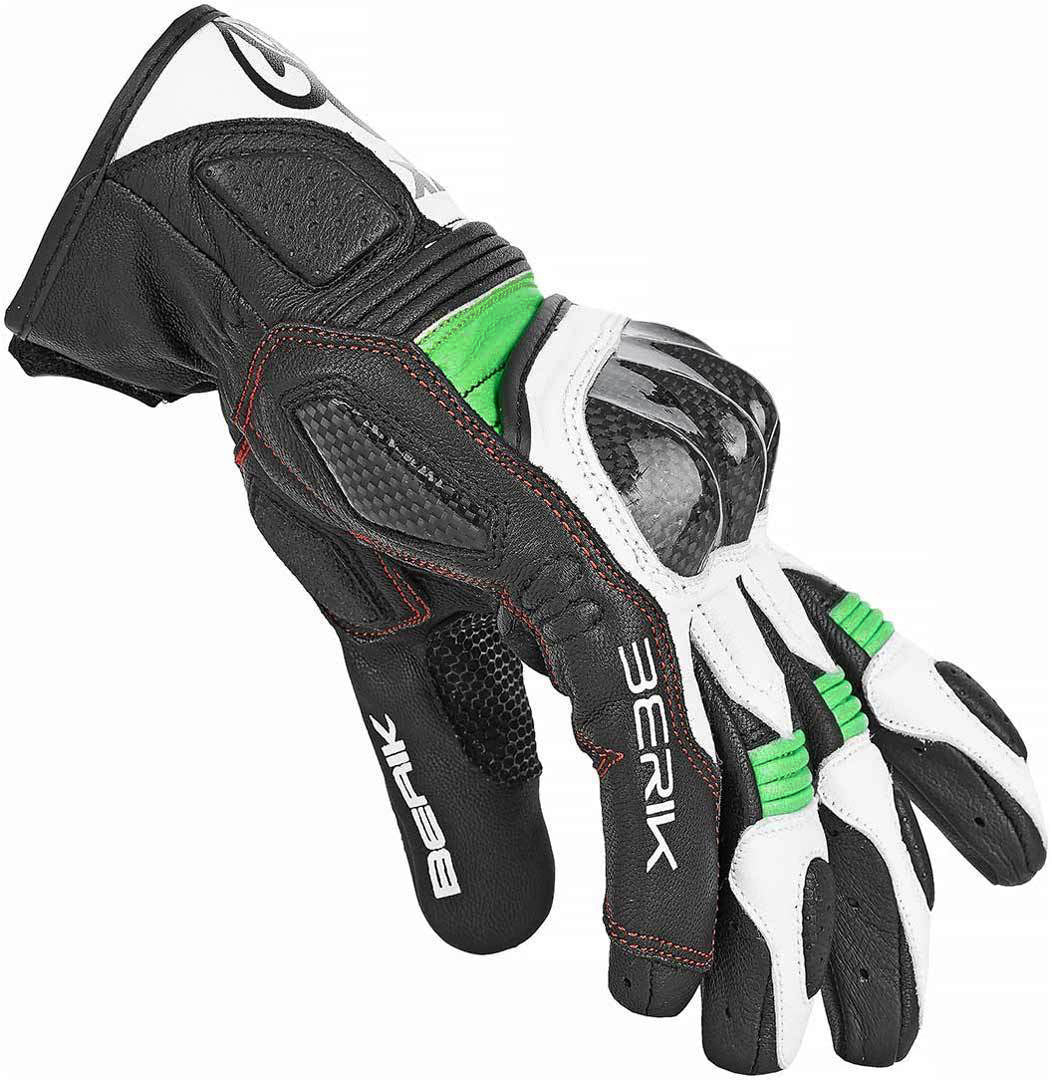 Berik NexG Motorcycle Gloves#color_black-white-green