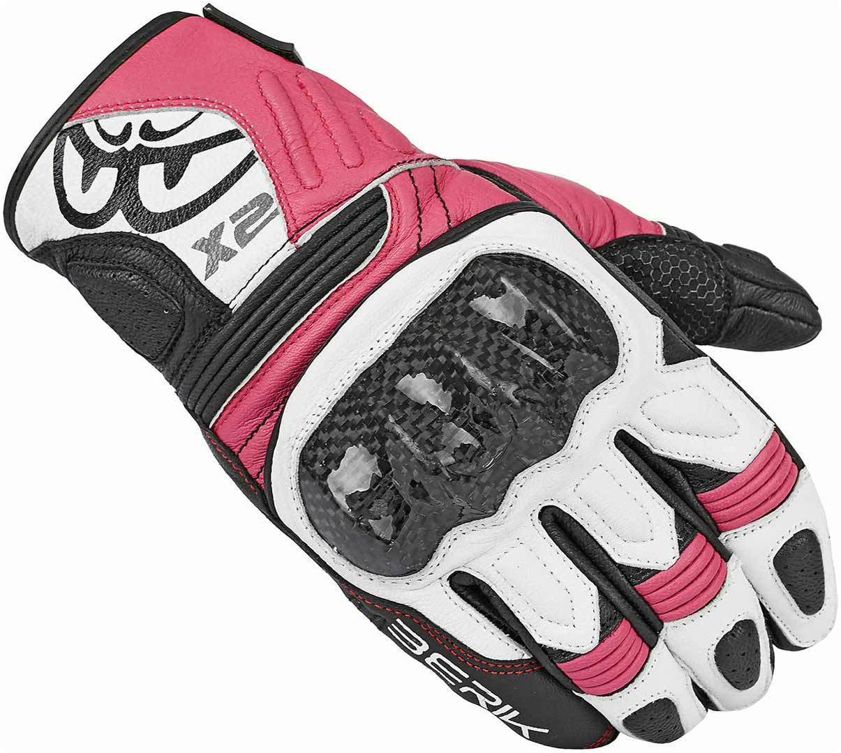 Berik LDX Ladies Motorcycle Gloves#color_black-pink