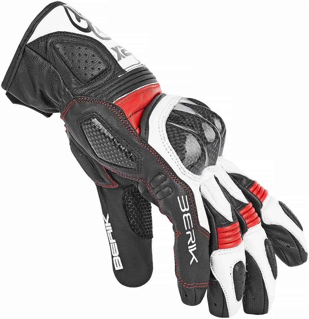 Berik NexG Motorcycle Gloves#color_black-white-red