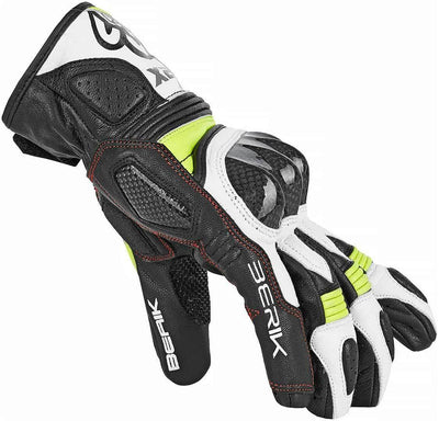 Berik NexG Motorcycle Gloves#color_black-white-yellow