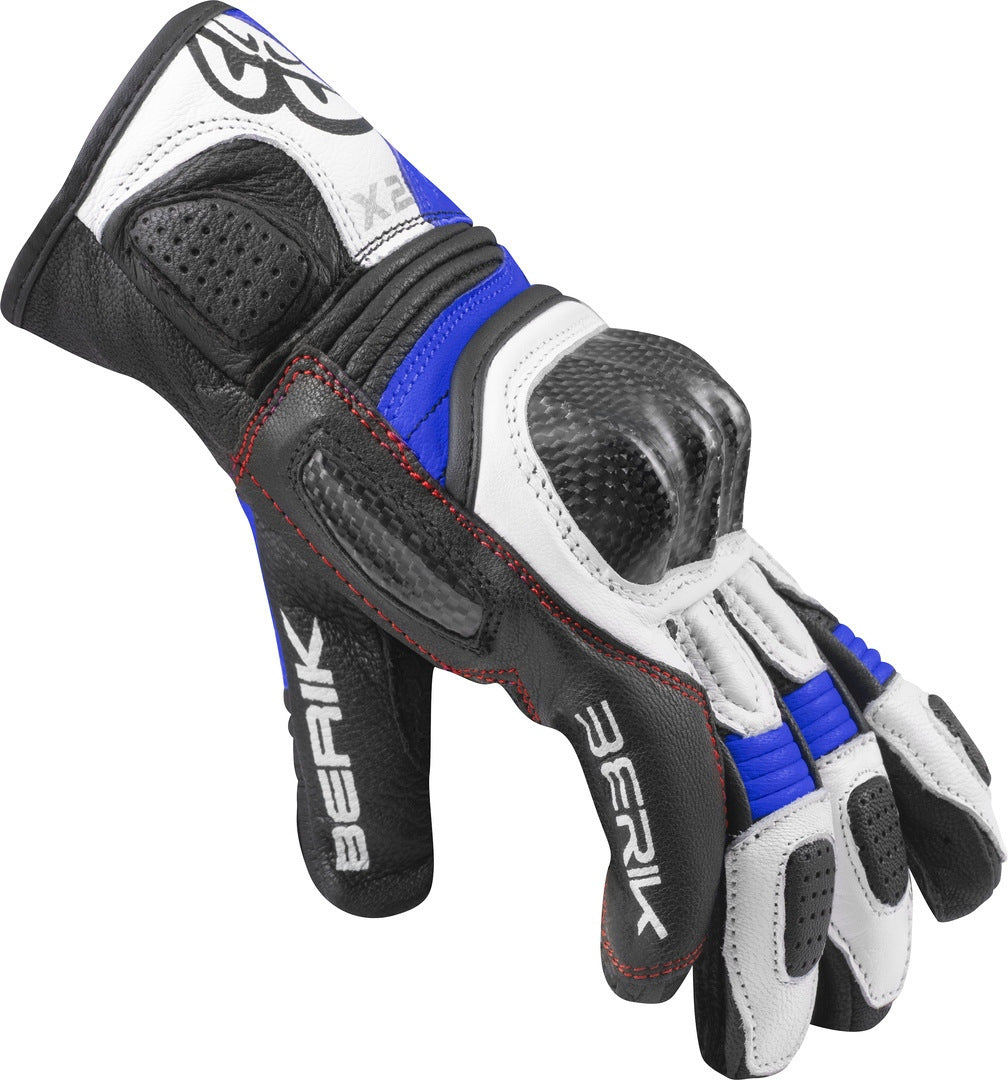 Berik LDX Ladies Motorcycle Gloves#color_black-white-blue