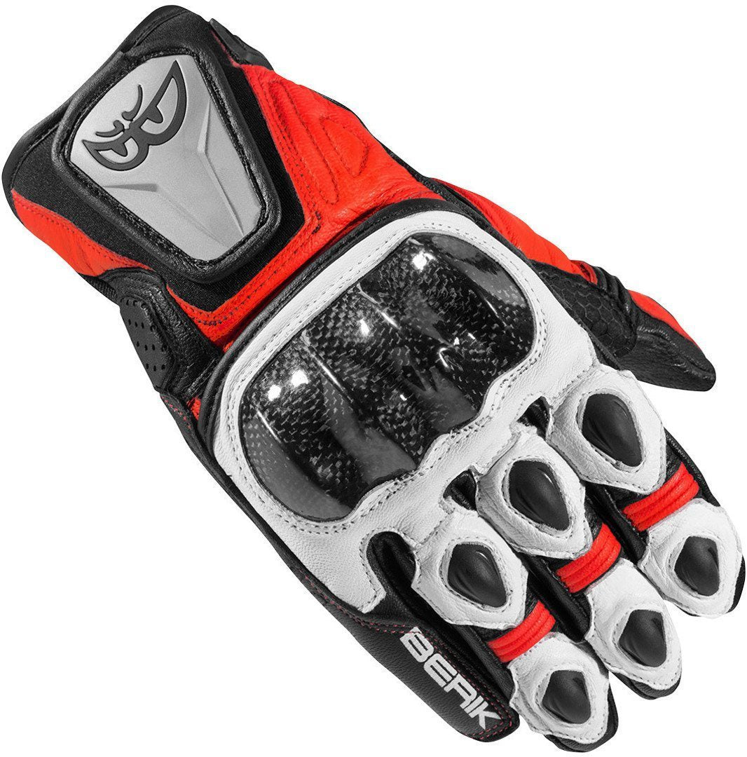 Berik Namib Motorcycle Gloves#color_black-white-red