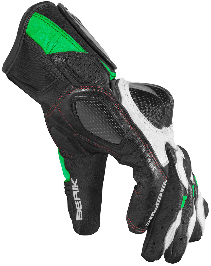 Berik Namib Motorcycle Gloves#color_black-white-green