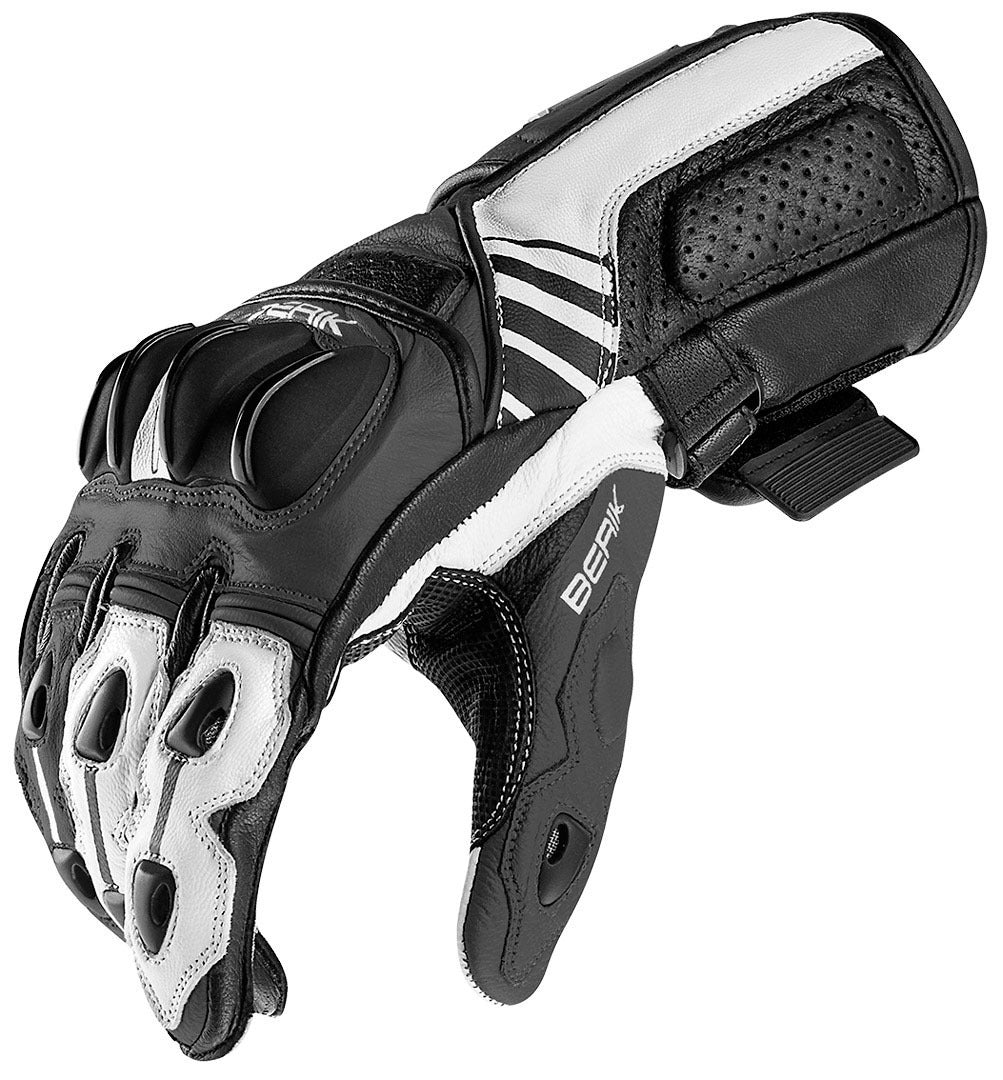 Berik Track Motorcycle Gloves#color_black-white