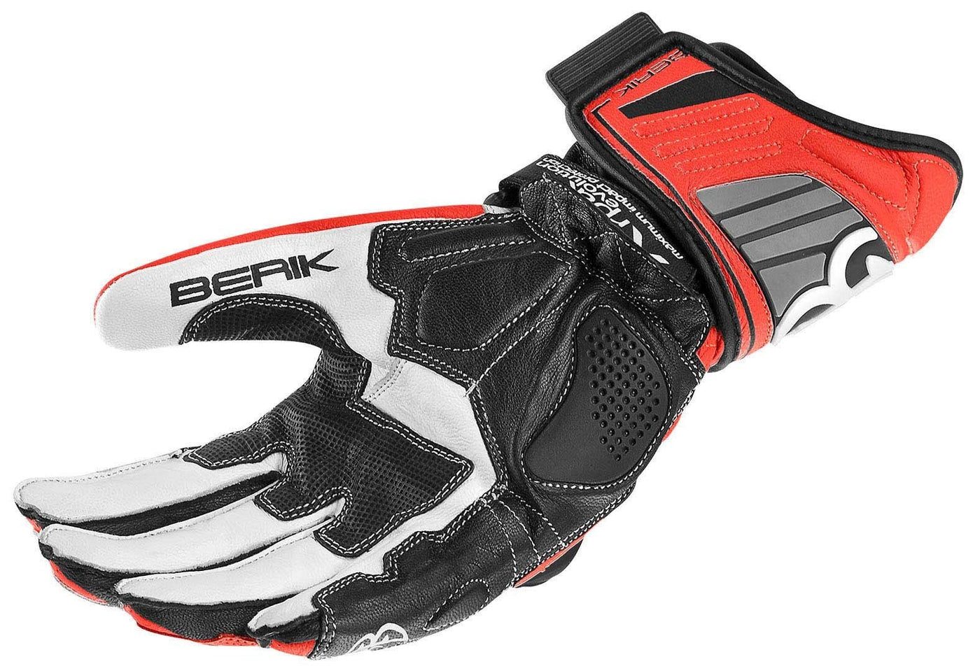 Berik Track Motorcycle Gloves#color_black-red-white