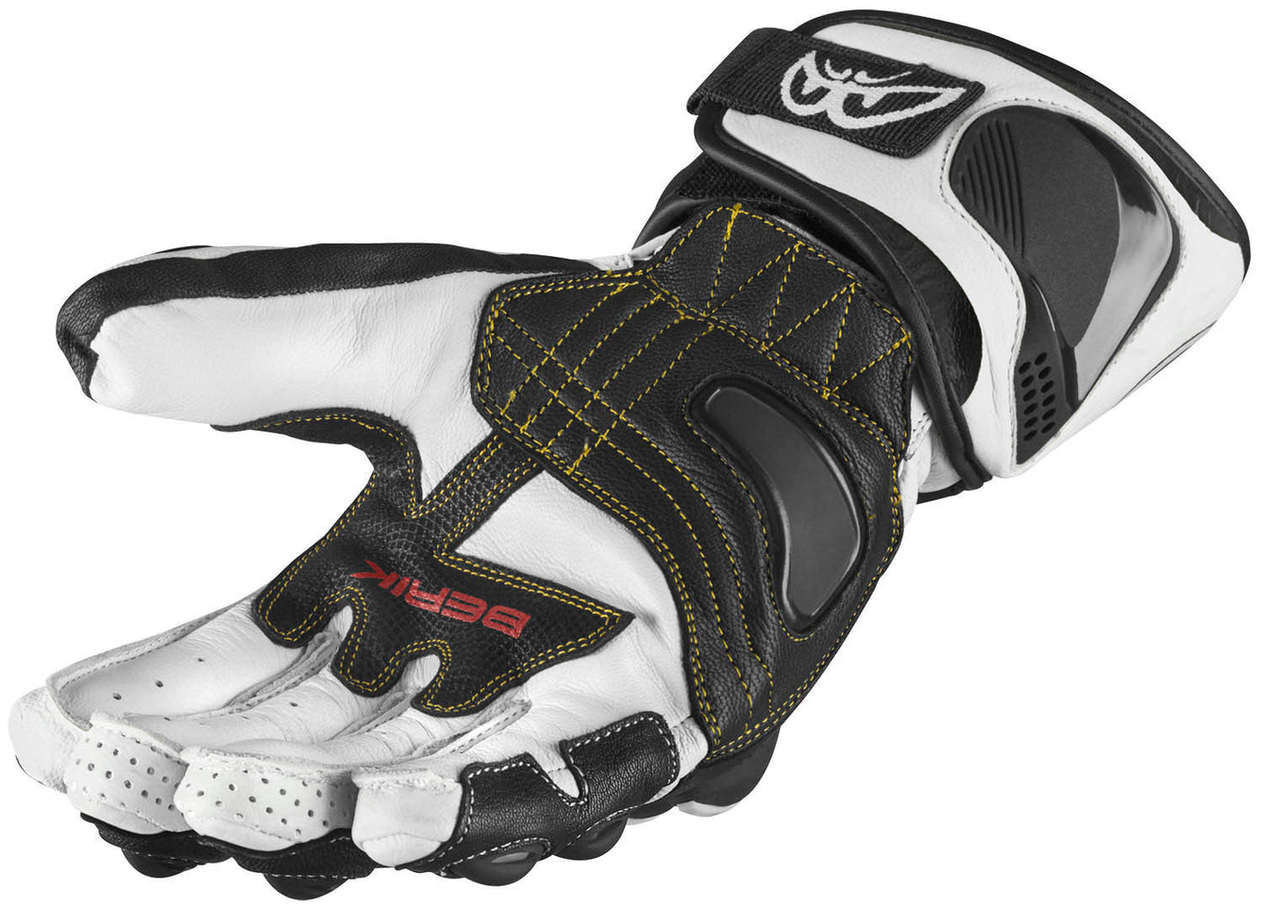 Berik Thunar Evo Motorcycle Gloves#color_white-black