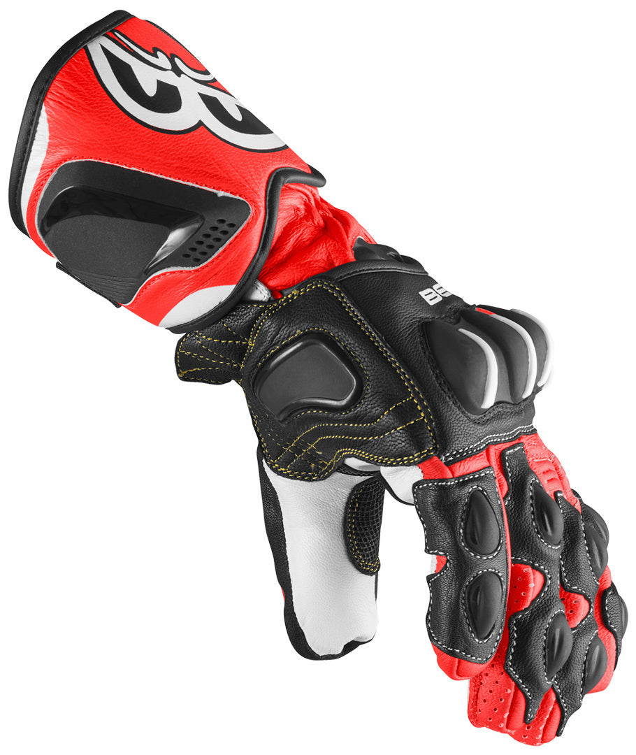 Berik Thunar Evo Motorcycle Gloves#color_black-red