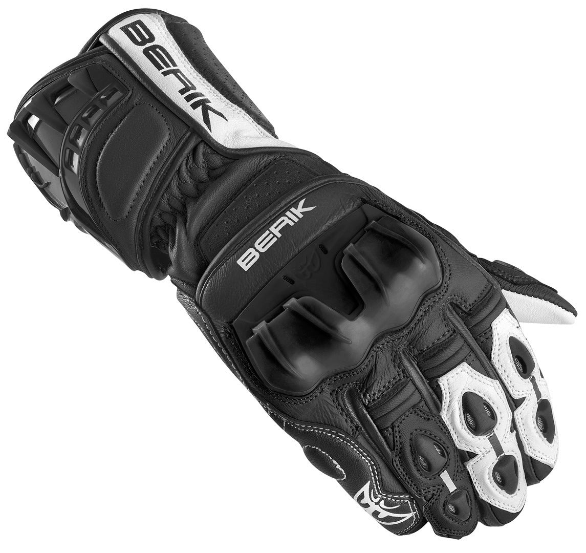 Berik Track Plus Motorcycle Gloves#color_black-white