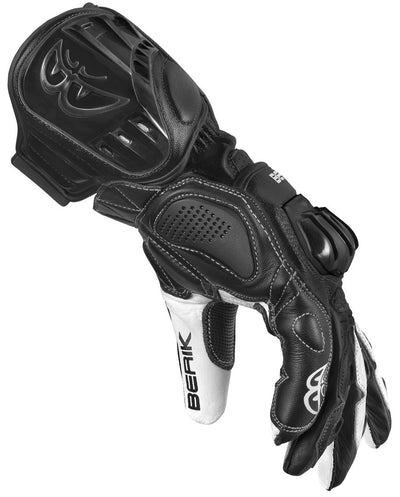 Berik Track Plus Motorcycle Gloves#color_black-white