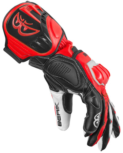 Berik Track Plus Motorcycle Gloves#color_red-black-white