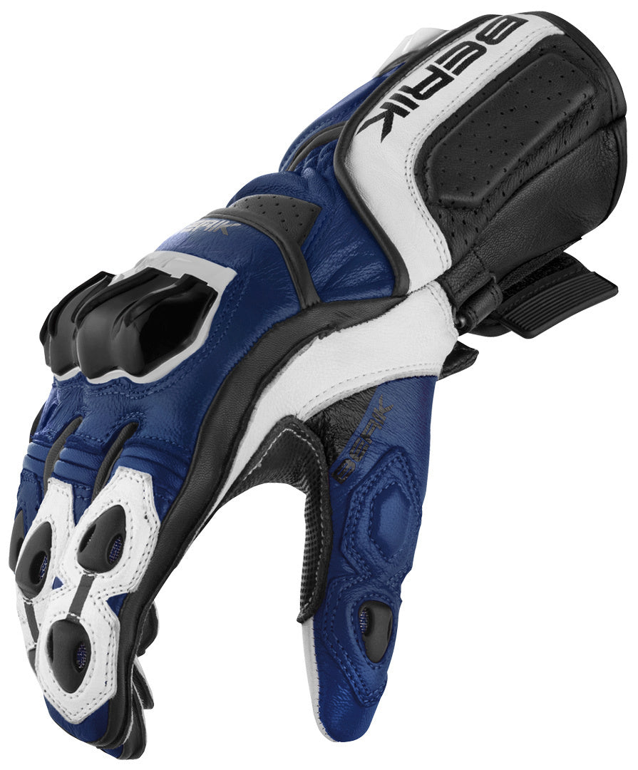 Berik Track Plus Motorcycle Gloves#color_blue-black-white