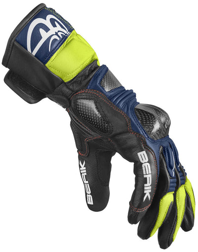 Berik Namib Pro Motorcycle Gloves#color_black-blue-yellow