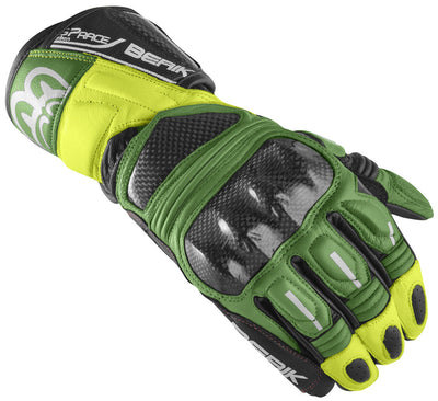 Berik Namib Pro Motorcycle Gloves#color_black-green-yellow