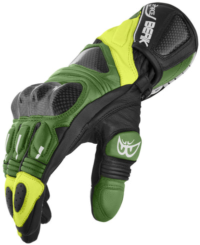 Berik Namib Pro Motorcycle Gloves#color_black-green-yellow