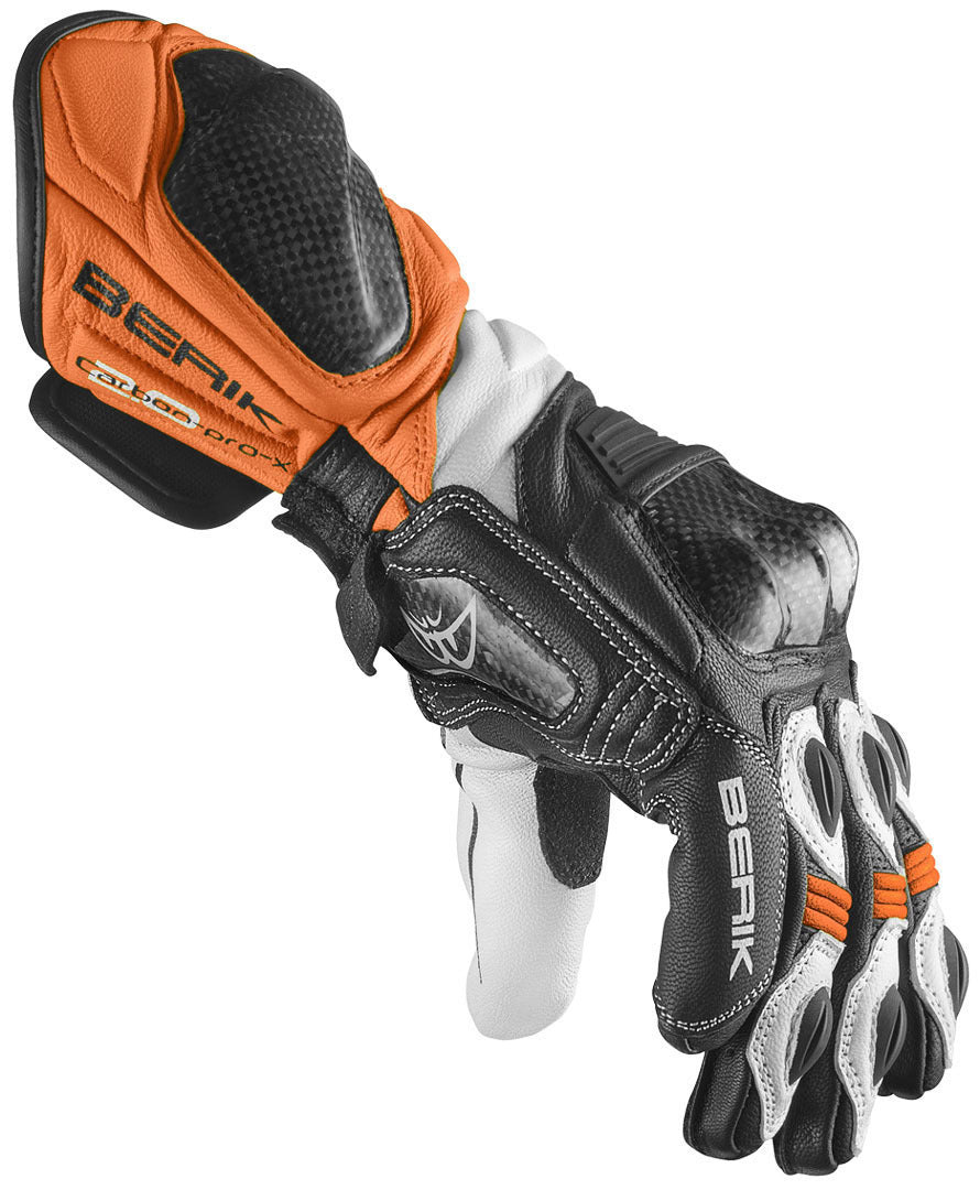 Berik TX-1 Pro Motorcycle Gloves#color_black-white-orange