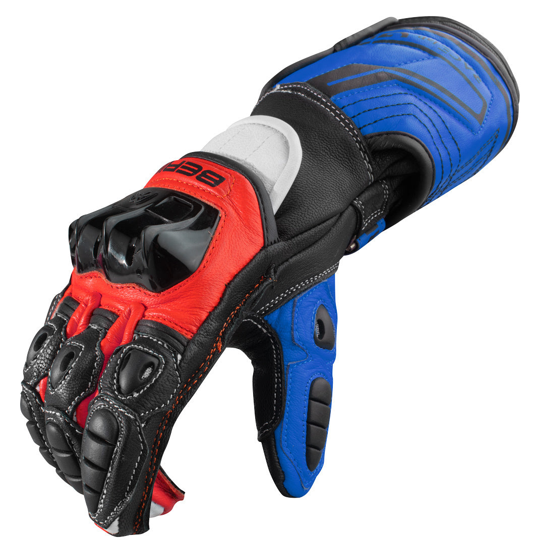 Berik Track Pro Motorcycle Gloves#color_black-blue-red