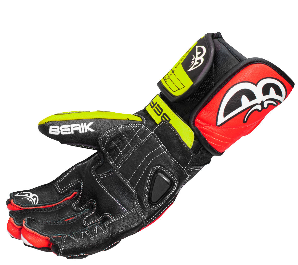 Berik Track Pro Motorcycle Gloves#color_black-red-yellow