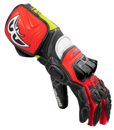 Berik Track Pro Motorcycle Gloves#color_black-red-yellow