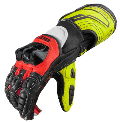 Berik Track Pro Motorcycle Gloves#color_black-red-yellow