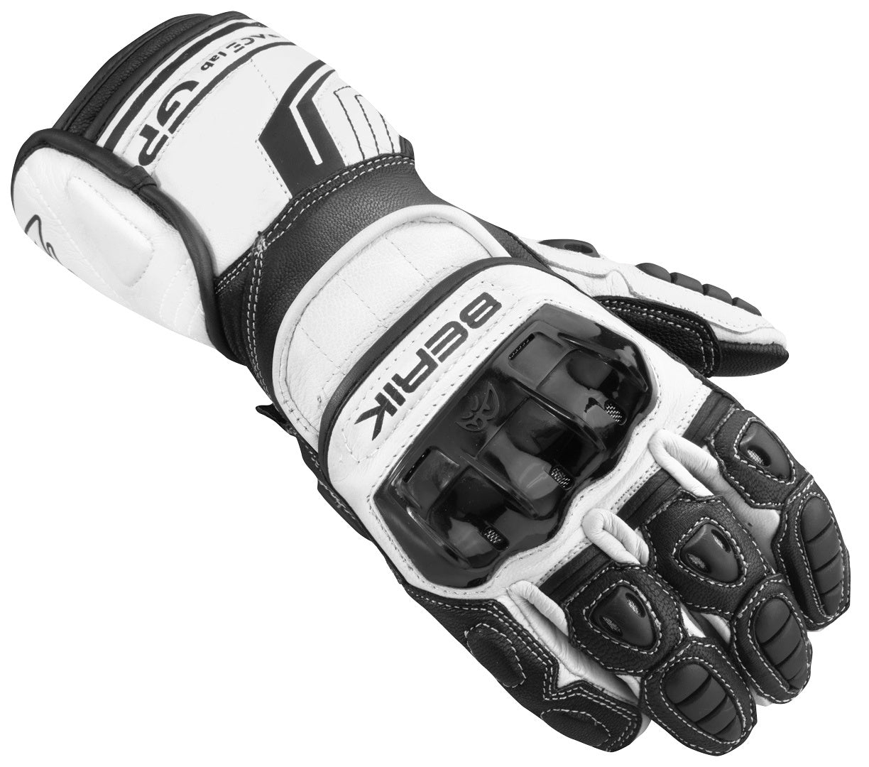 Berik Track Pro Motorcycle Gloves#color_white-black