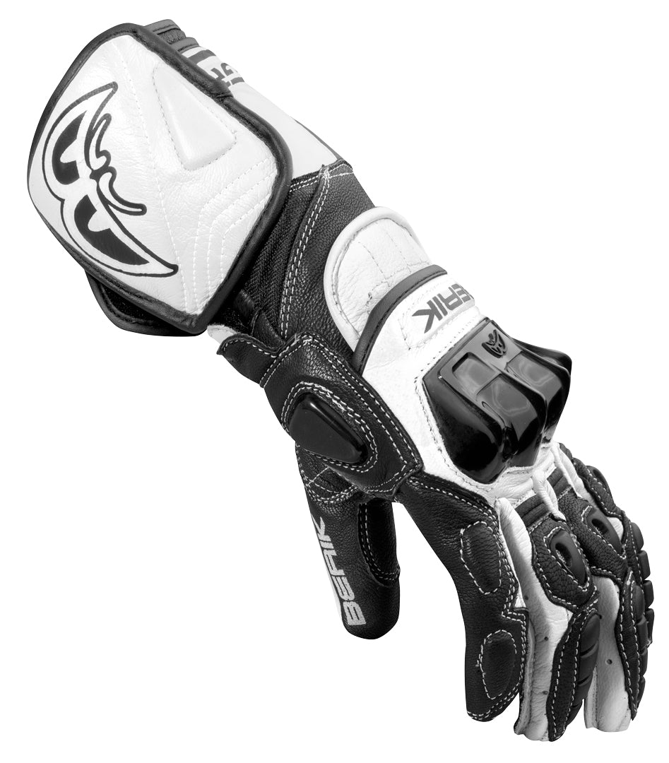 Berik Track Pro Motorcycle Gloves#color_white-black