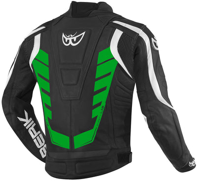 Berik Zakura Motorcycle Leather Jacket#color_black-white-green