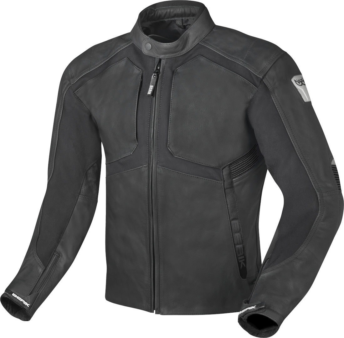 Berik Flexius Motorcycle Leather Jacket#color_black