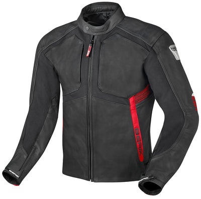 Berik Flexius Motorcycle Leather Jacket#color_black-red