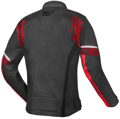 Berik Flexius Motorcycle Leather Jacket#color_black-red