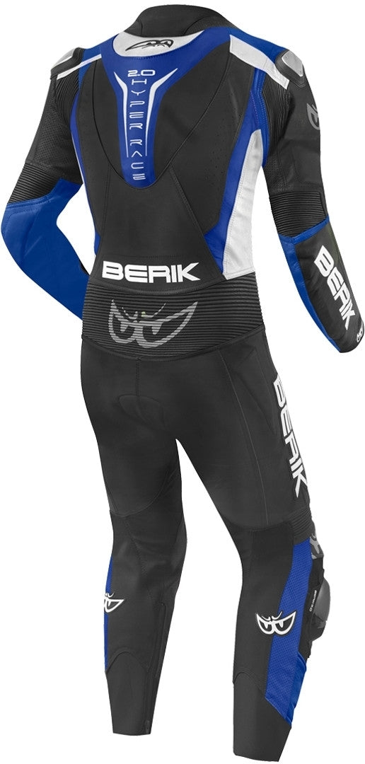 Berik NexG One Piece Motorcycle Leather Suit#color_black-grey-blue