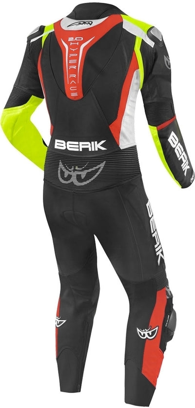 Berik NexG One Piece Motorcycle Leather Suit#color_black-grey-yellow-red