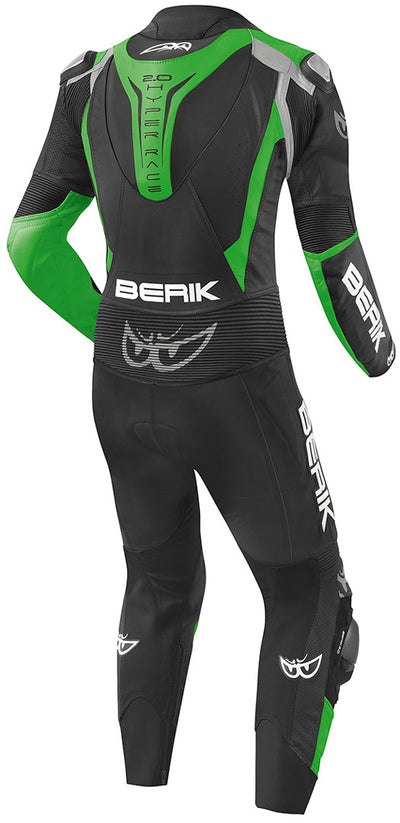 Berik NexG One Piece Motorcycle Leather Suit#color_black-green