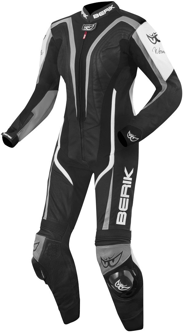 Berik Zora Ladies One Piece Motorcycle Leather Suit#color_black-white