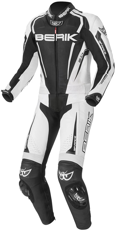 Berik Race-X Two Piece Motorcycle Leather Suit#color_black-white