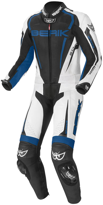 Berik Race-X Two Piece Motorcycle Leather Suit#color_black-white-blue