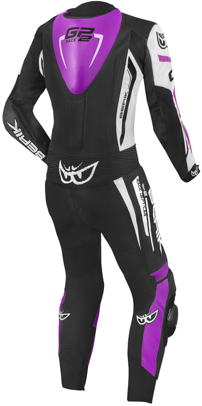 Berik Monza Ladies One Piece Motorcycle Leather Suit#color_black-purple