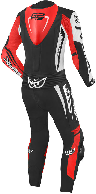 Berik Monza Ladies One Piece Motorcycle Leather Suit#color_black-white-neon-red