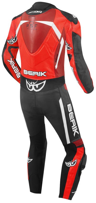 Berik RSF-Teck perforated One Piece Motorcycle Leather Suit#color_black-white-red