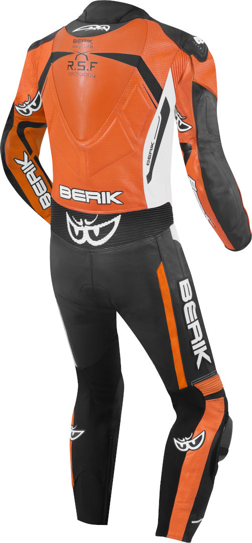 Berik RSF-Teck perforated One Piece Motorcycle Leather Suit#color_black-orange-white