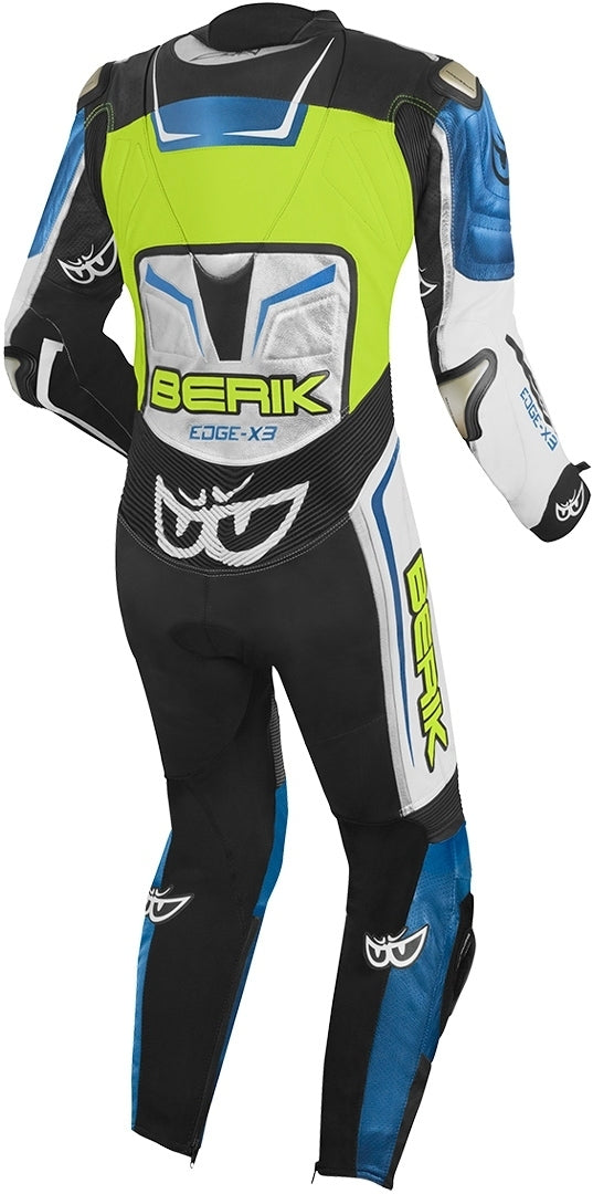 Berik Cosmic One Piece Motorcycle Leather Suit#color_black-white-blue