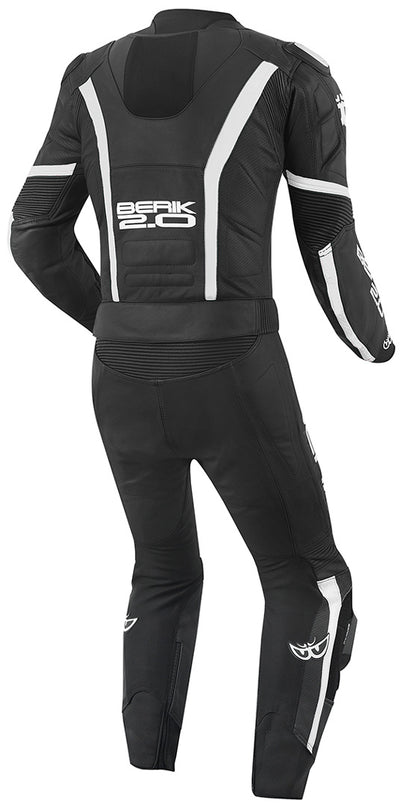 Berik Losail Two Piece Motorcycle Leather Suit#color_black-white