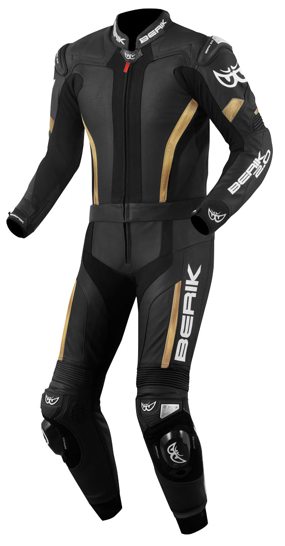 Berik Losail Two Piece Motorcycle Leather Suit#color_black-bronze