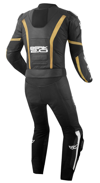 Berik Losail Two Piece Motorcycle Leather Suit#color_black-bronze