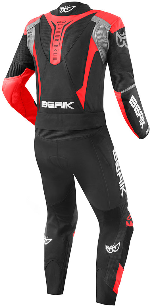 Berik Misano Two Piece Motorcycle Leather Suit#color_black-red