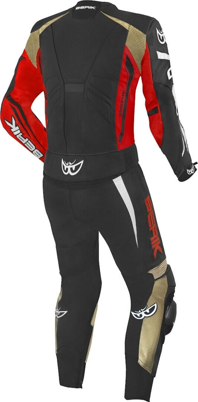 Berik Monza Two Piece Motorcycle Leather Suit#color_black-red-gold