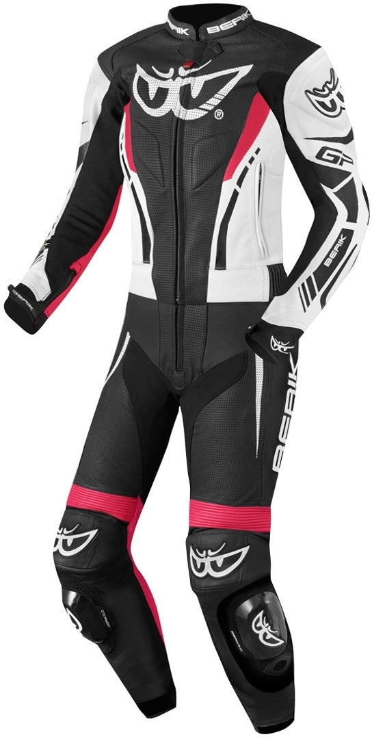 Berik Monza Ladies Two-Piece Motorcycle Leather Suit#color_black-white-pink