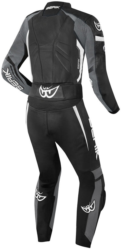 Berik Monza Ladies Two-Piece Motorcycle Leather Suit#color_black-white-grey