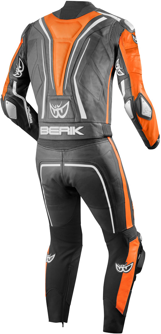 Berik Flumatic Evo Two Piece Motorcycle Leather Suit#color_black-white-orange