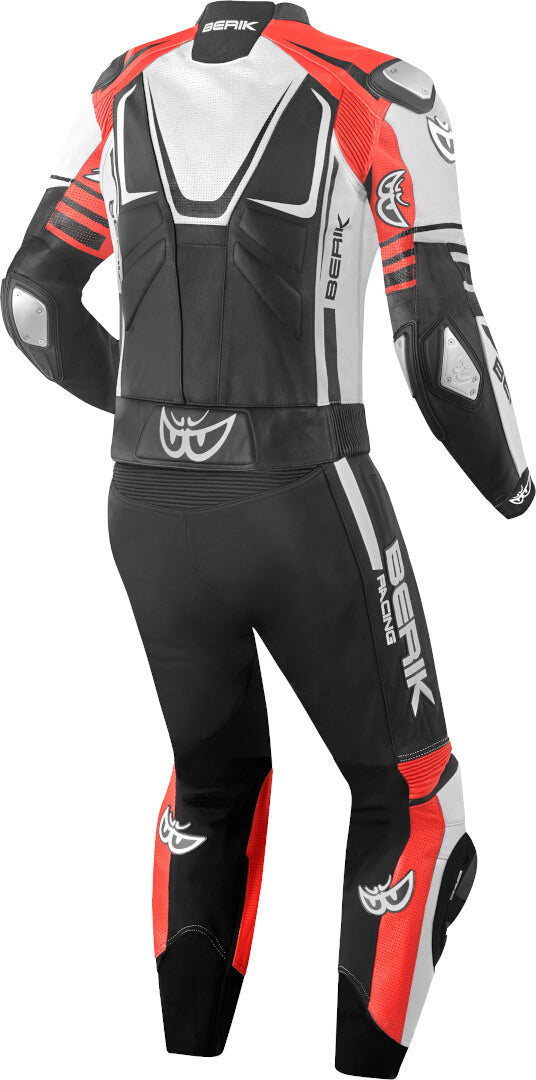 Berik XR-Ace Two Piece Motorcycle Leather Suit#color_black-white-red